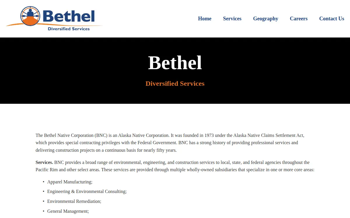 Homepage of Bethel Yuut LLC