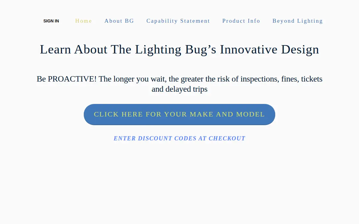 Homepage of B-g Innovative Safety Systems, LLC