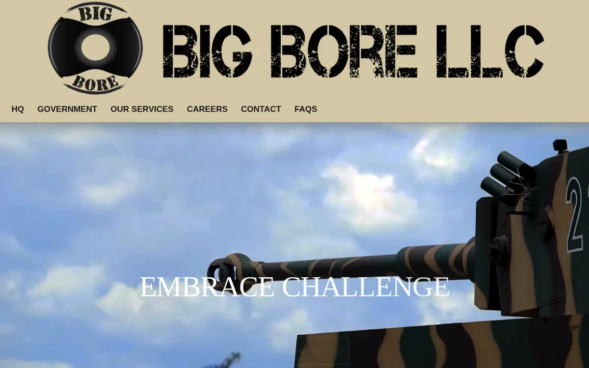 Homepage of Big Bore, LLC