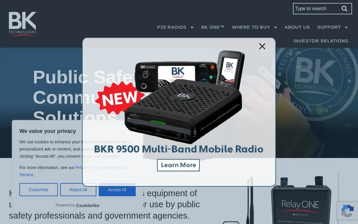 Homepage of Bk Technologies INC