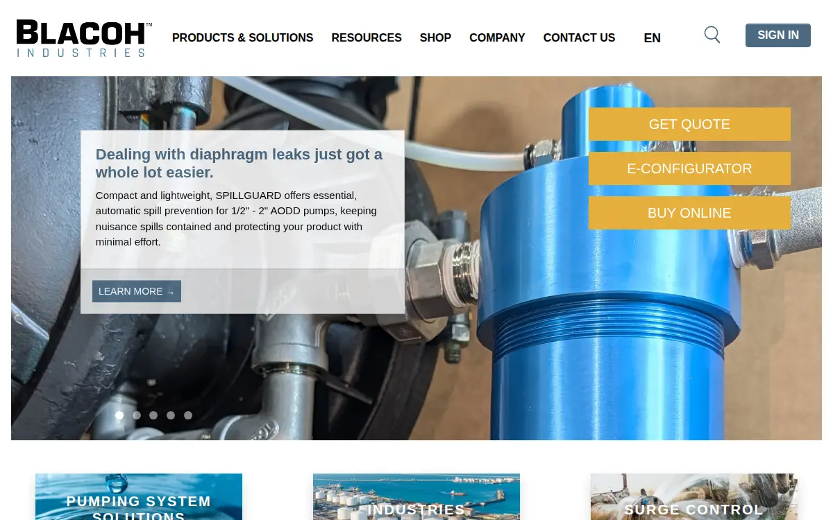 Homepage of Blacoh Fluid Controls INC