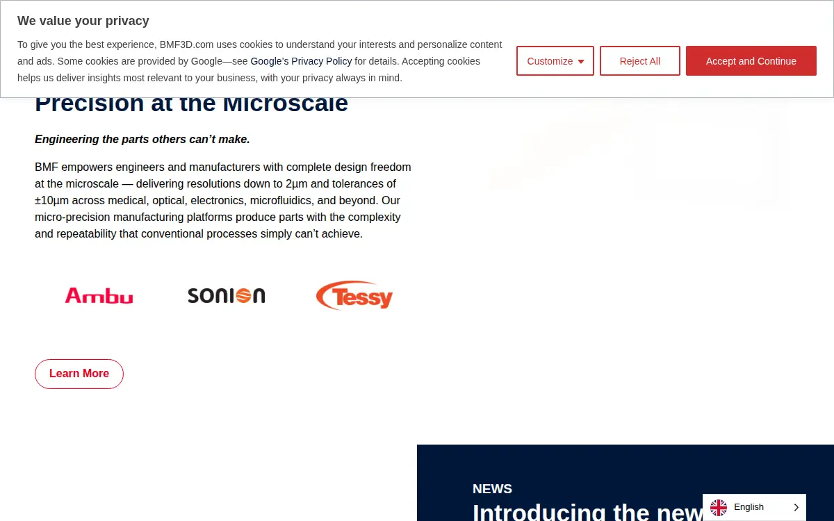 Homepage of Bmf Precision INC