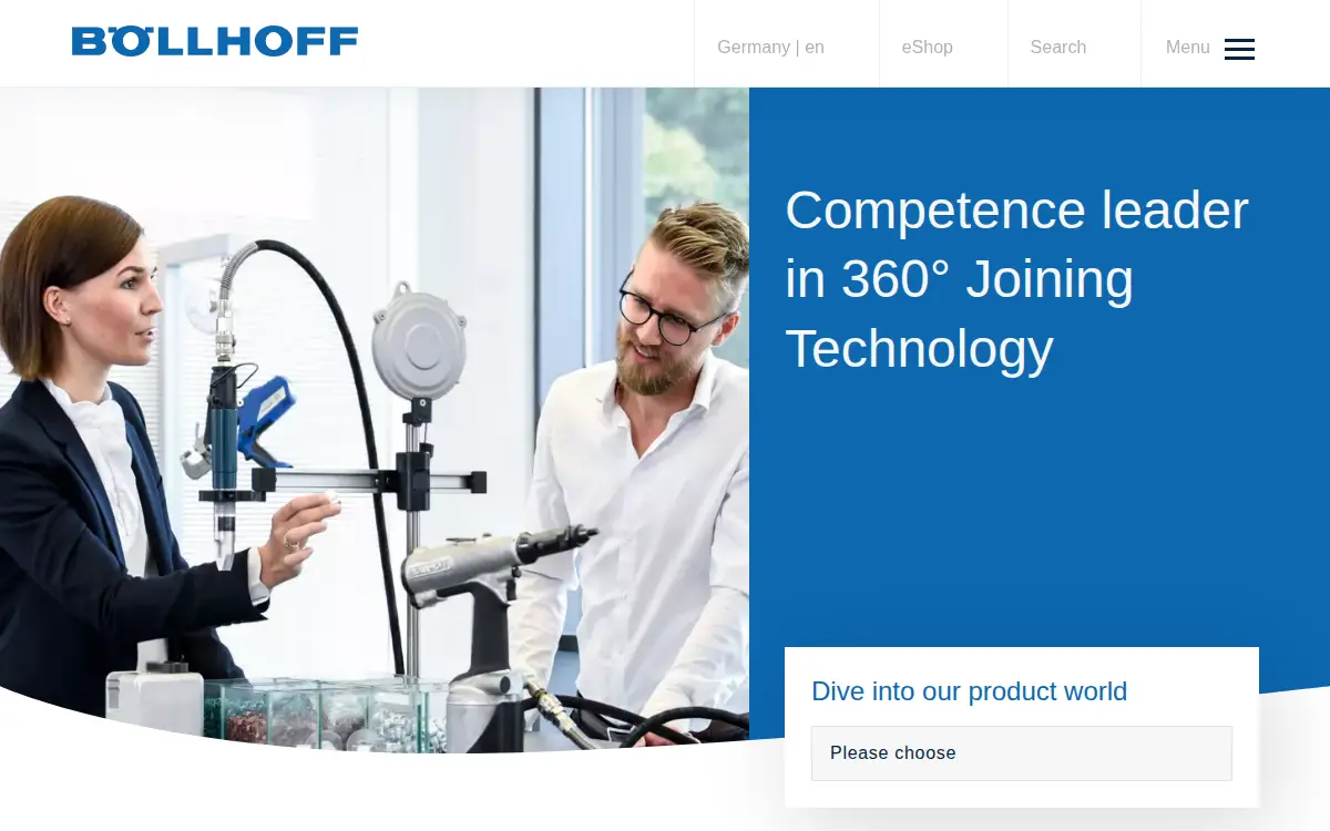 Homepage of Bollhoff INC.