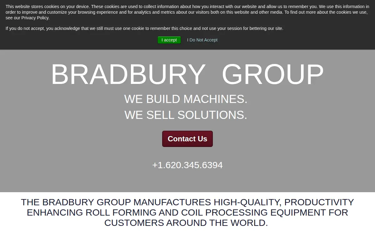 Homepage of Bradbury CO INC