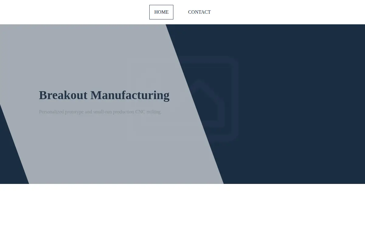 Homepage of Breakout Manufacturing, LLC