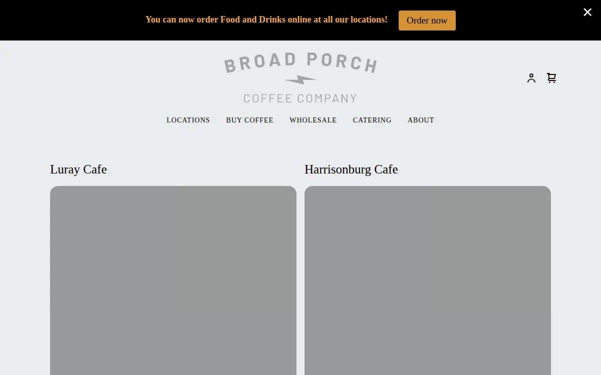 Homepage of Broad Porch Coffee LLC