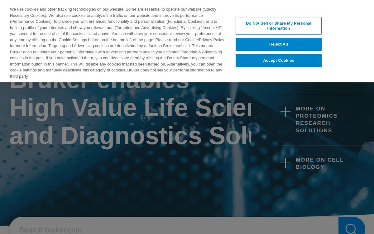 Homepage of Bruker Biospin CORP