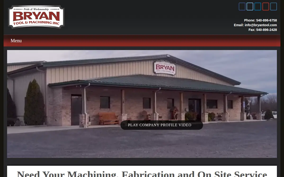 Homepage of Bryan Tool & Machining INC