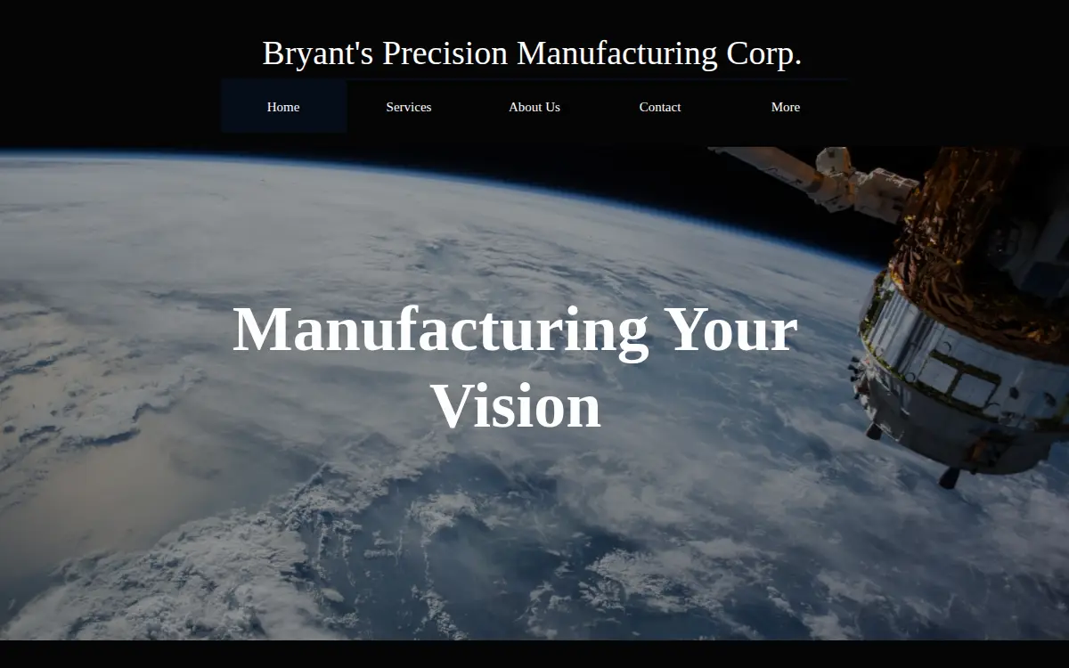 Homepage of Bryant's Precision, M F G, CORP.
