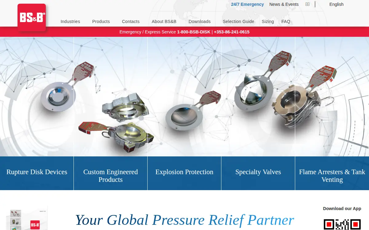Homepage of Bs&b Safety Systems LLC