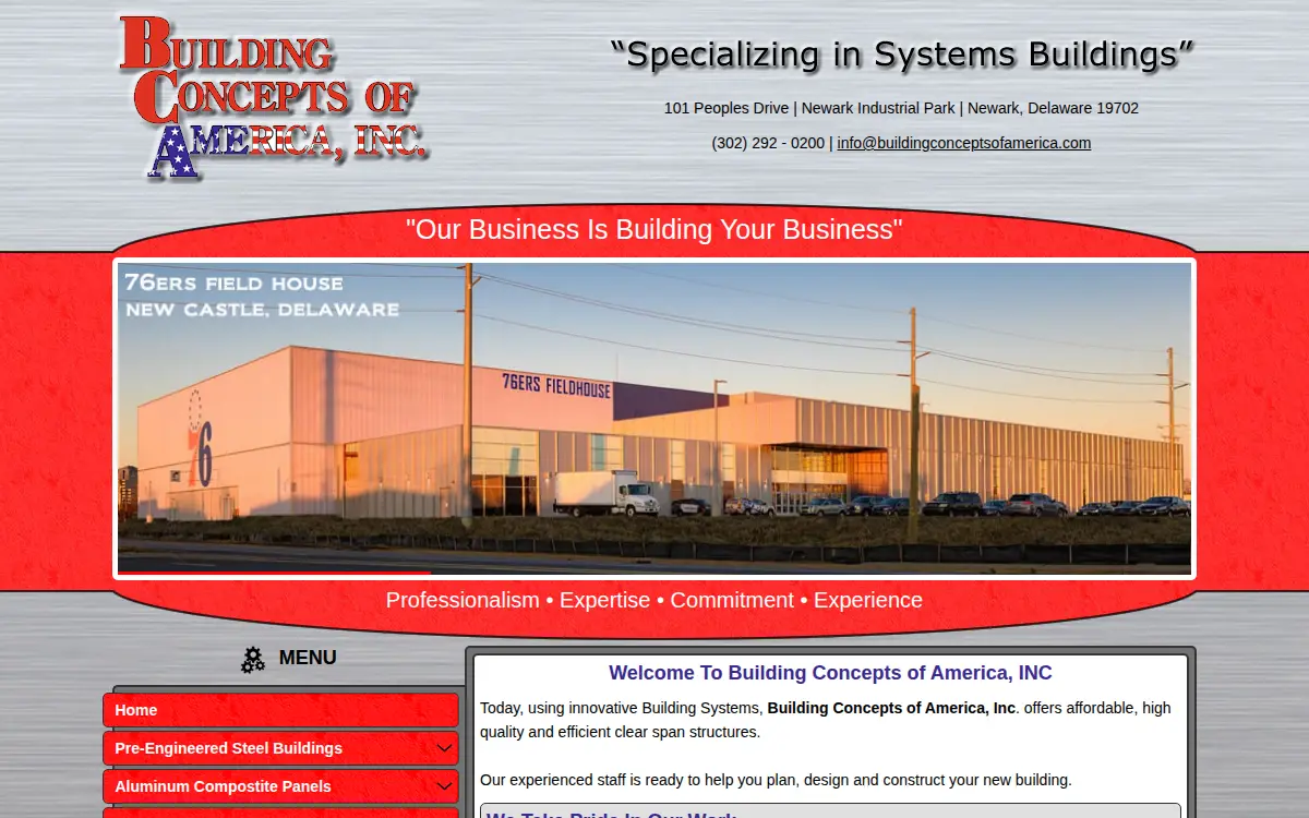Homepage of Building Concepts of America, INC.