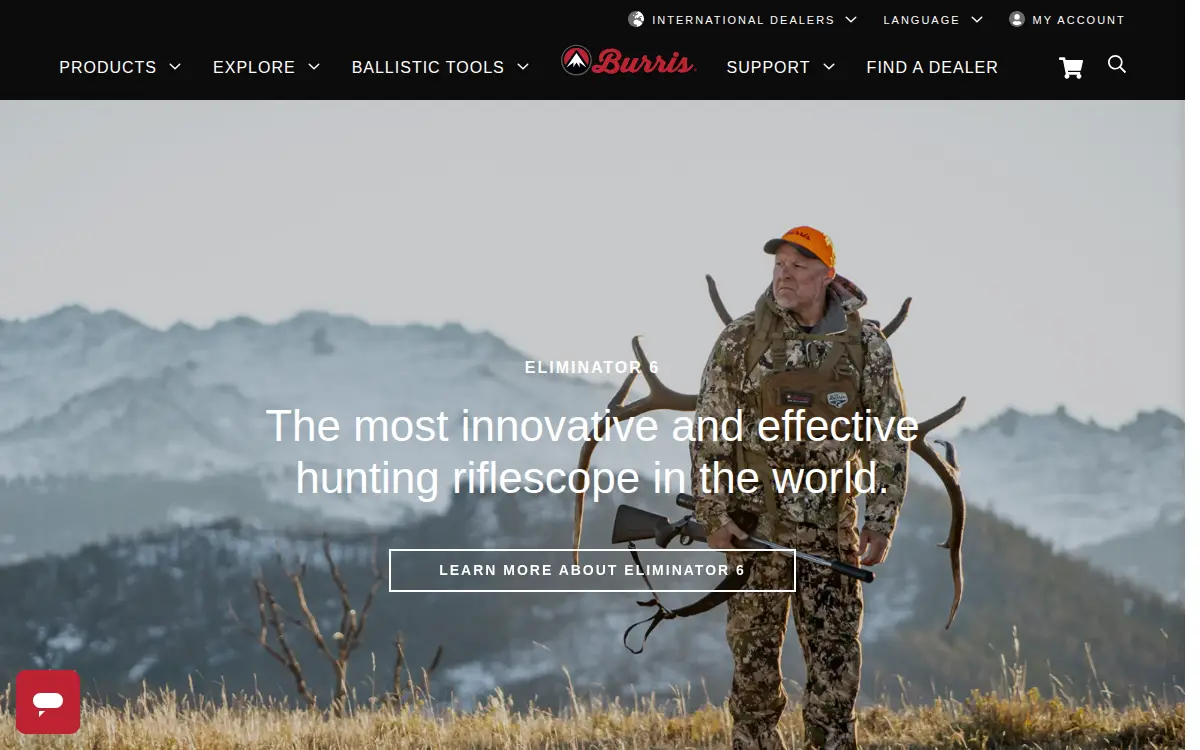Homepage of Burris Company, INC.