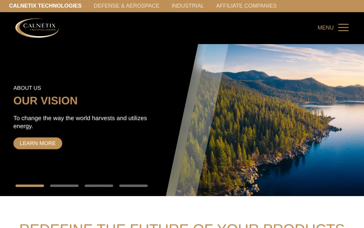 Homepage of Calnetix Technologies LLC