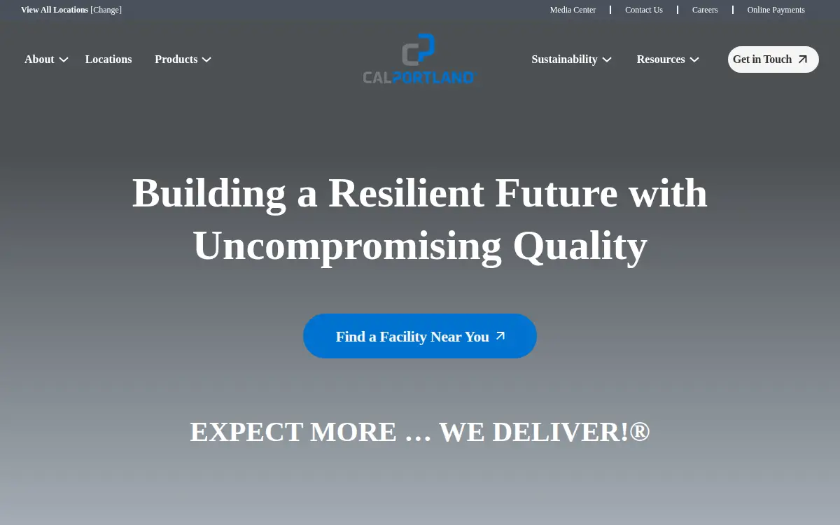 Homepage of Calportland CO