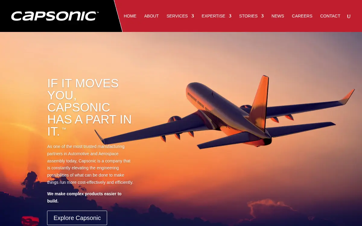 Homepage of Capsonic Automotive, INC