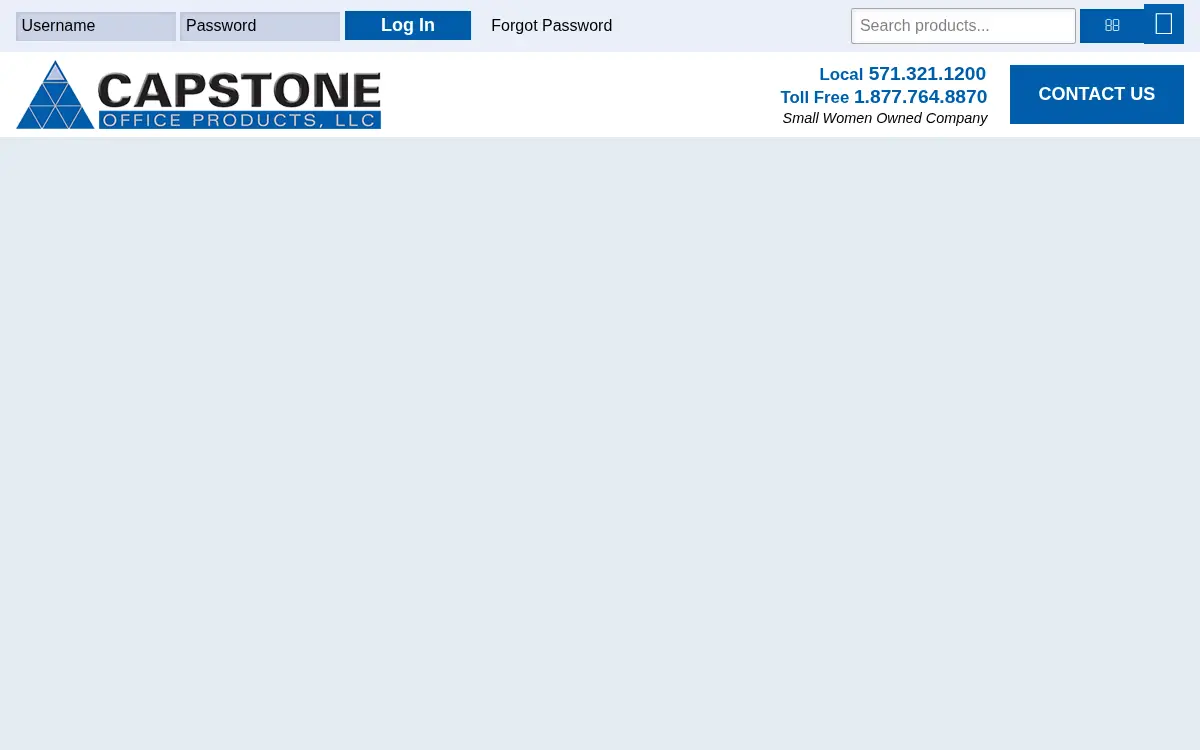 Homepage of Capstone Office Products, LLC