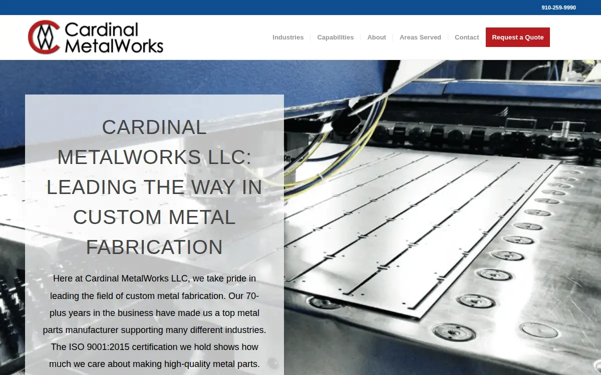 Homepage of Cardinal Metal Works LLC