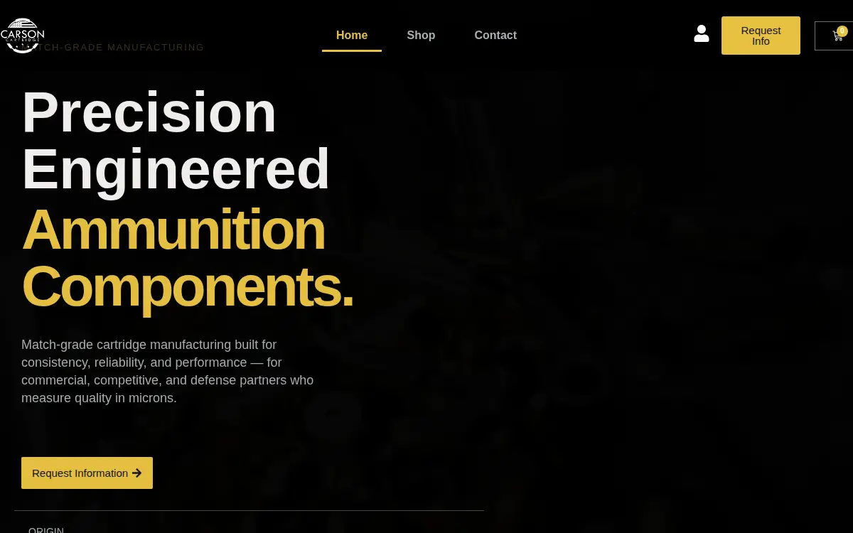 Homepage of Carson Manufacturing LLC
