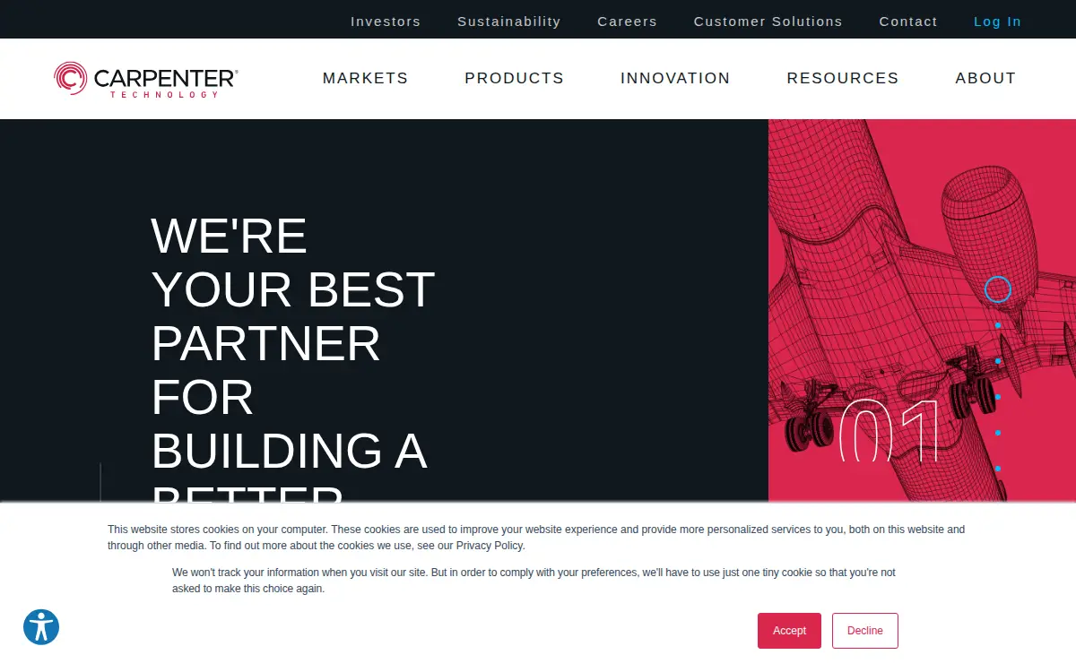 Homepage of Carpenter Additive U.s. LLC