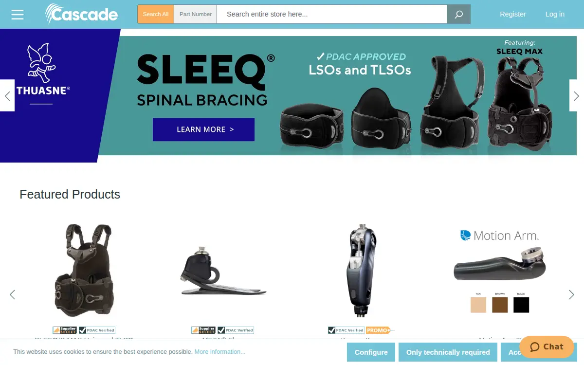 Homepage of Cascade Orthopedic Supply INC