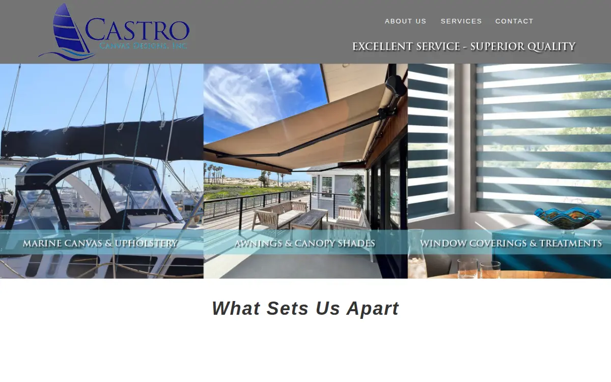 Homepage of Castro Canvas Designs, INC