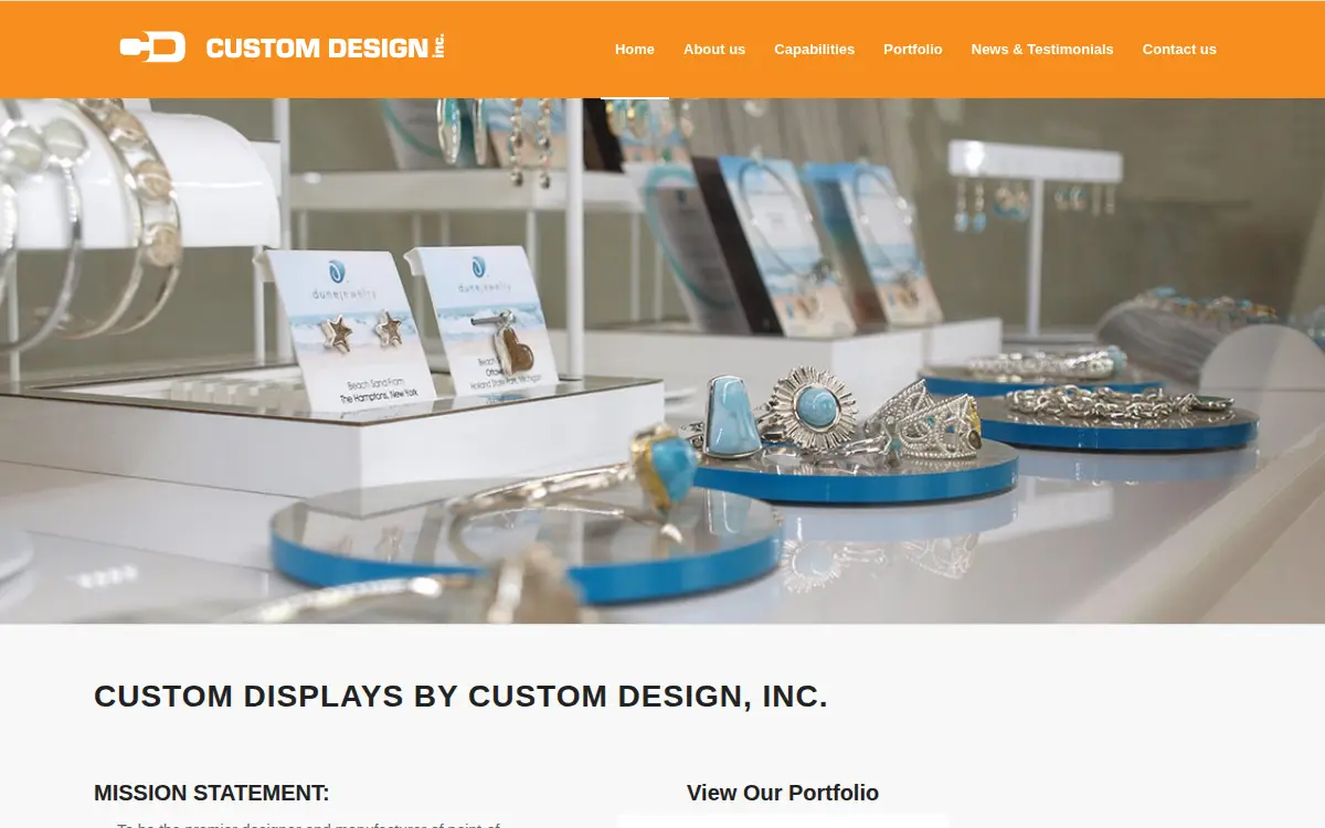 Homepage of Custom Design Incorporated
