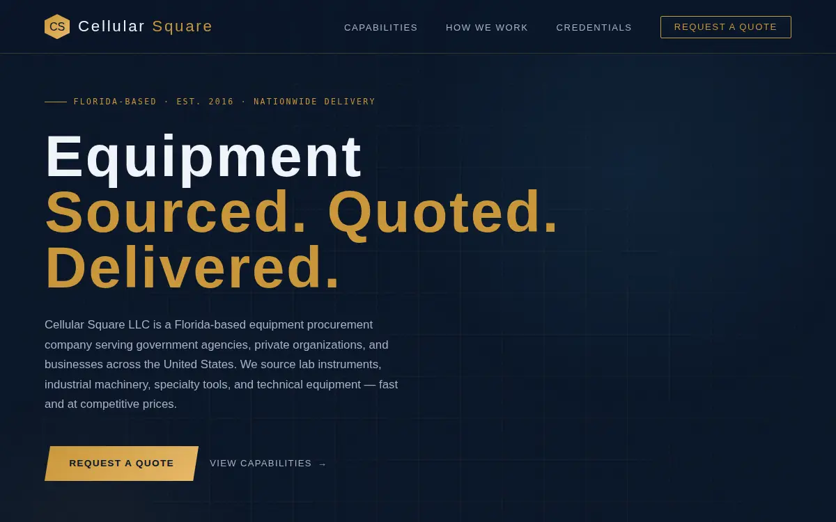 Homepage of Cellular Square LLC