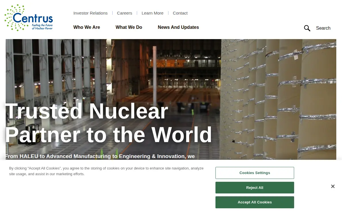 Homepage of American Centrifuge Operating, LLC