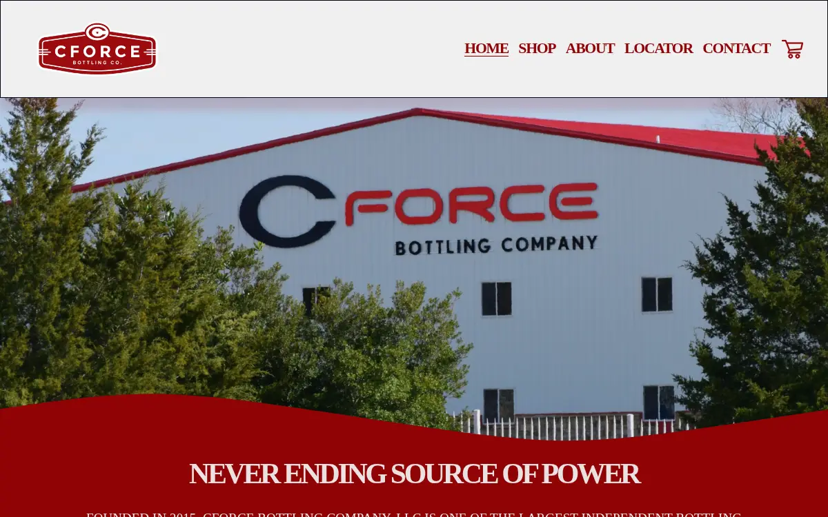 Homepage of Cforce Bottling Company, LLC