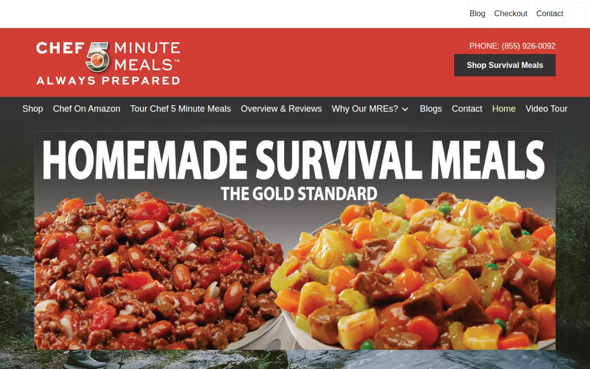 Homepage of Chef Minute Meals, INC.