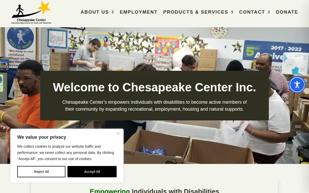 Homepage of Chesapeake Center, INC.