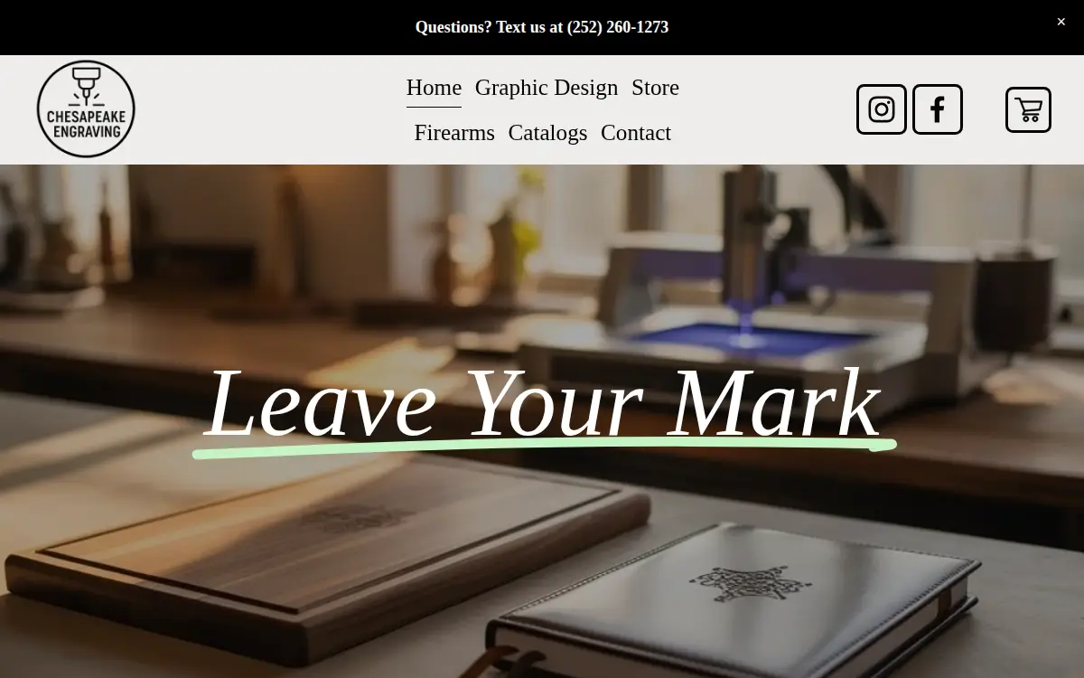 Homepage of Chesapeake Laser Engraving LLC