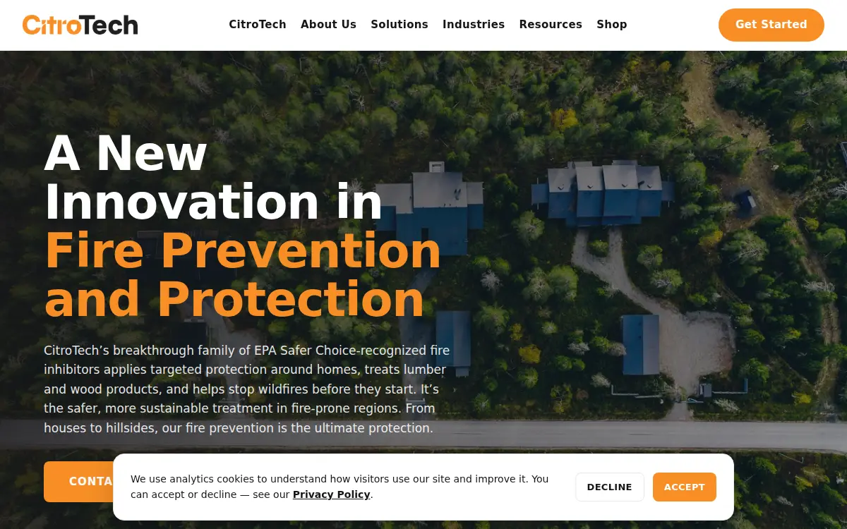 Homepage of Mighty Fire Breaker LLC