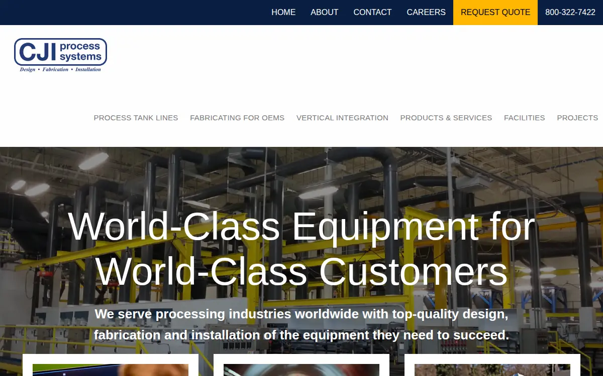 Homepage of Cji Process Systems, INC.