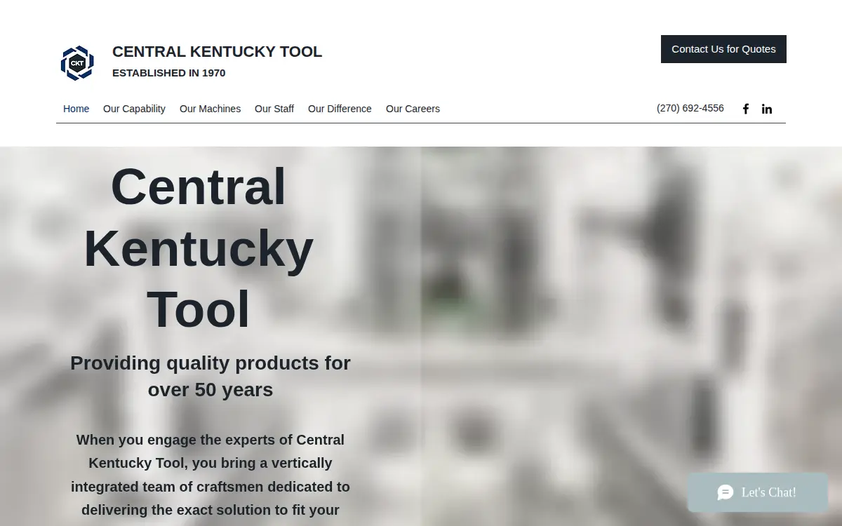 Homepage of Central Ky Tool CORP