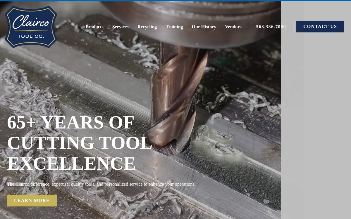 Homepage of Clairco Tool CO