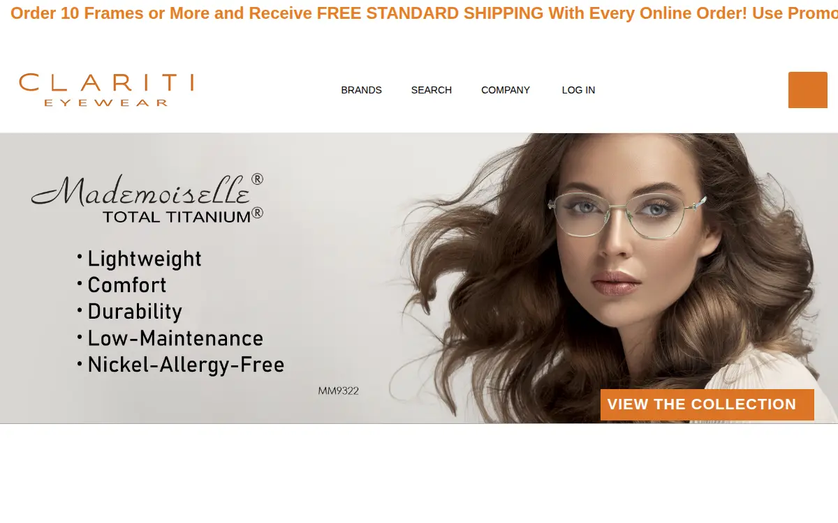 Homepage of Clariti Eyewear, INC.
