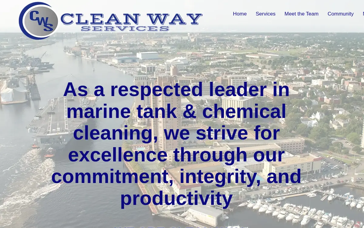 Homepage of Clean Way Services, LLC