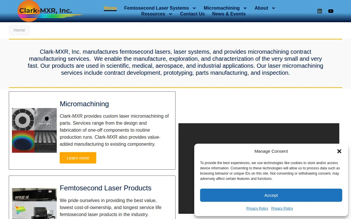 Homepage of Clark-mxr INC