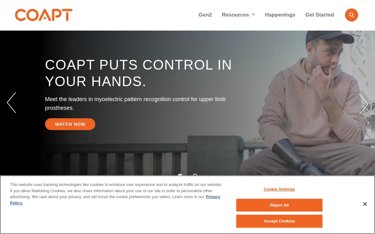 Homepage of Coapt, LLC