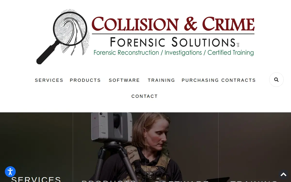 Homepage of Collision Forensic Solutions, LLC
