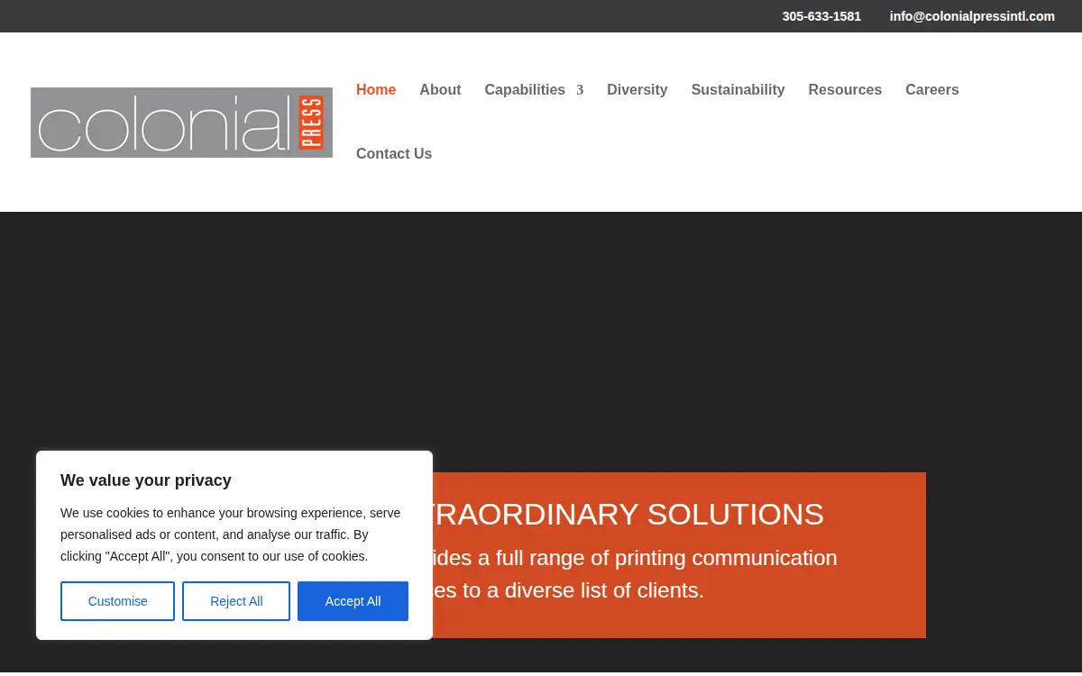 Homepage of Colonial Press International INC.