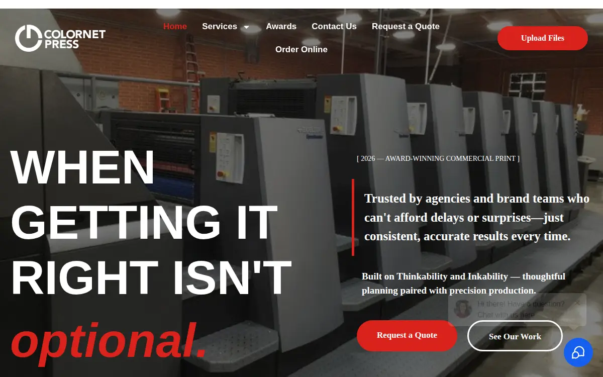 Homepage of Colornet INC.