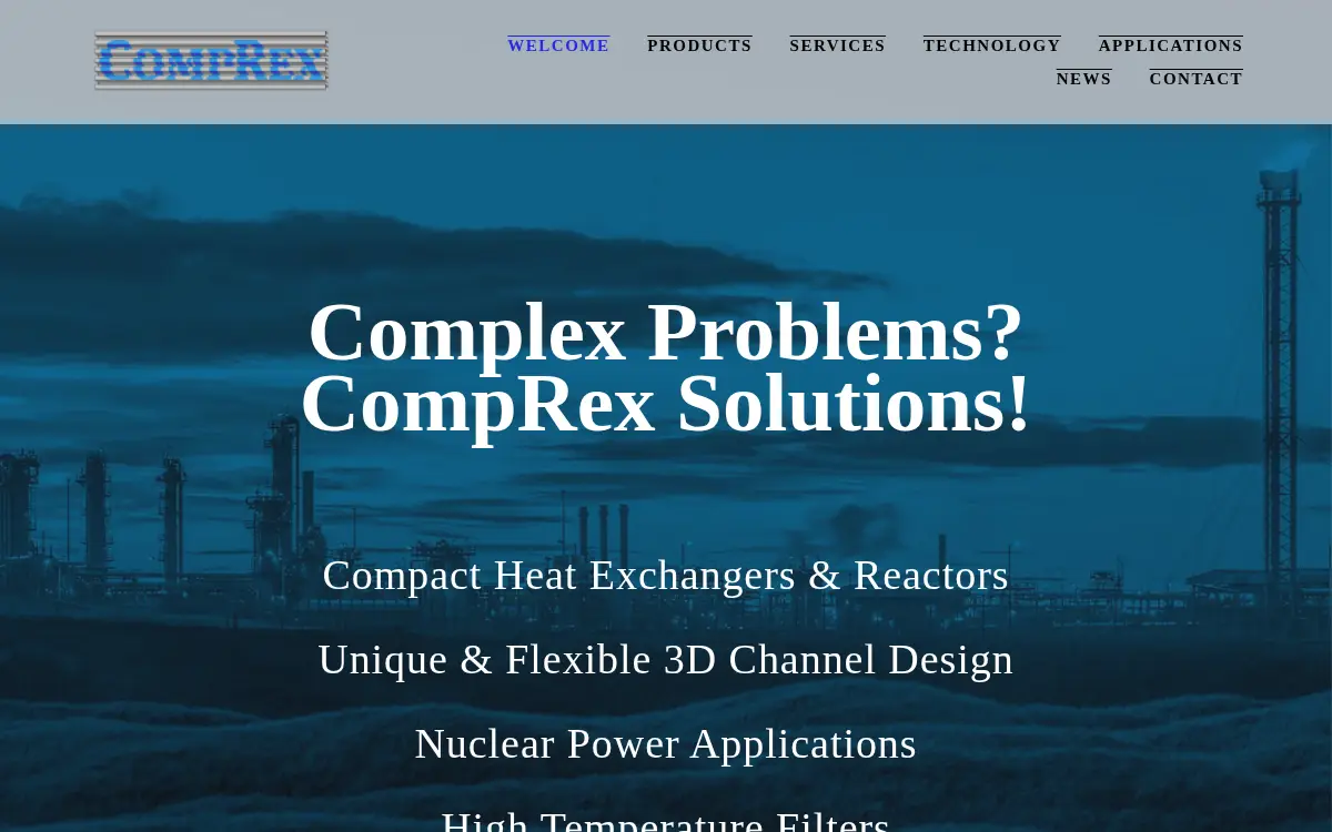 Homepage of Comprex, LLC