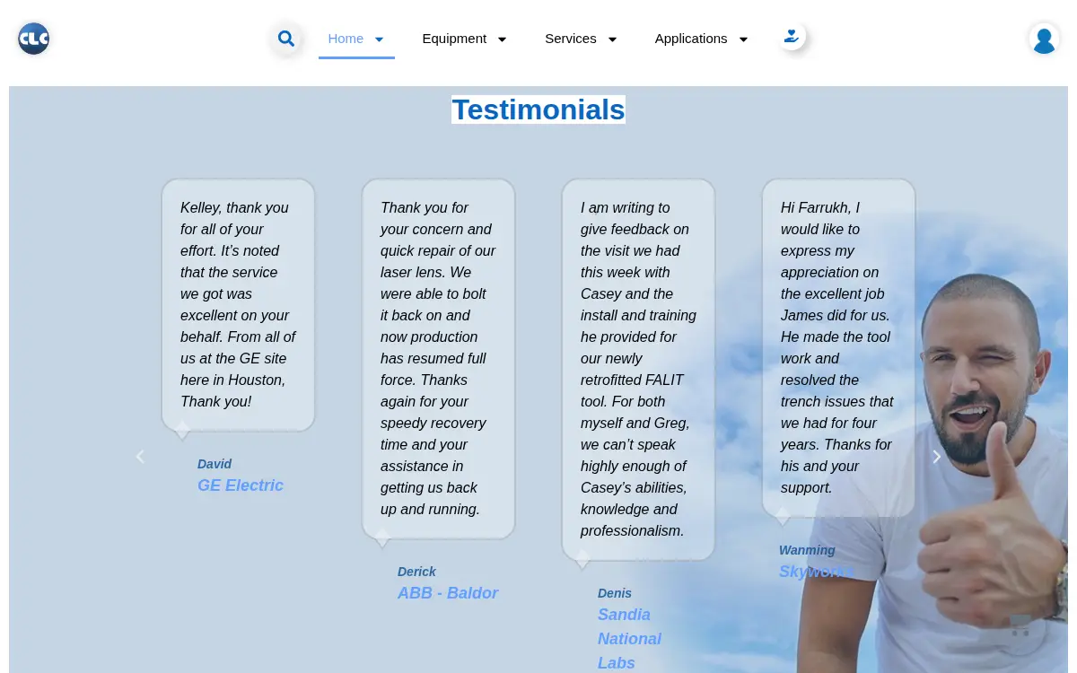 Homepage of Control Laser CORP
