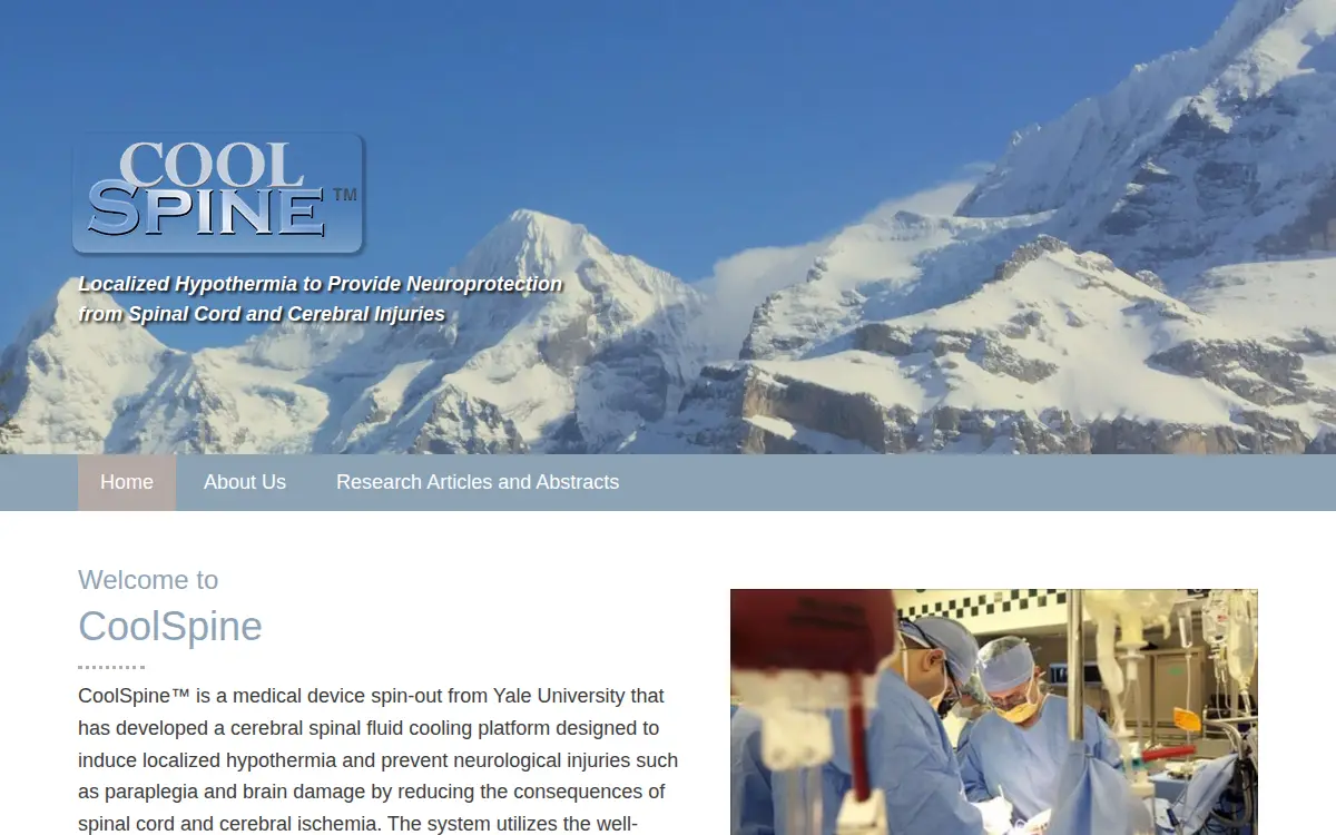 Homepage of Coolspine, LLC