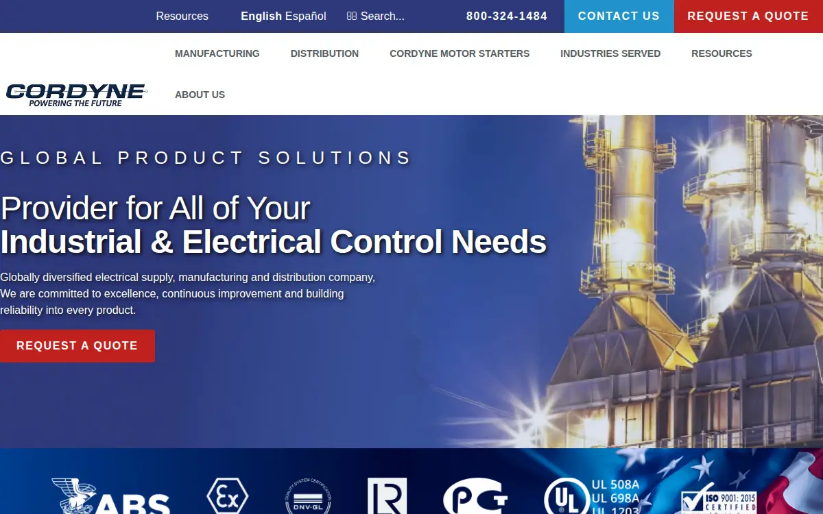 Homepage of Cordyne INC