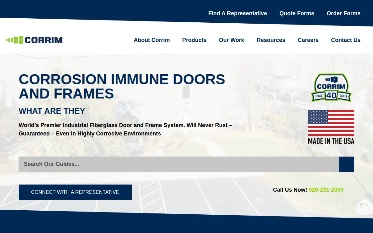 Homepage of Corrim Company Frp LLC