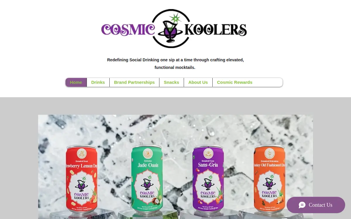 Homepage of Cosmic Couch Drinks LLC