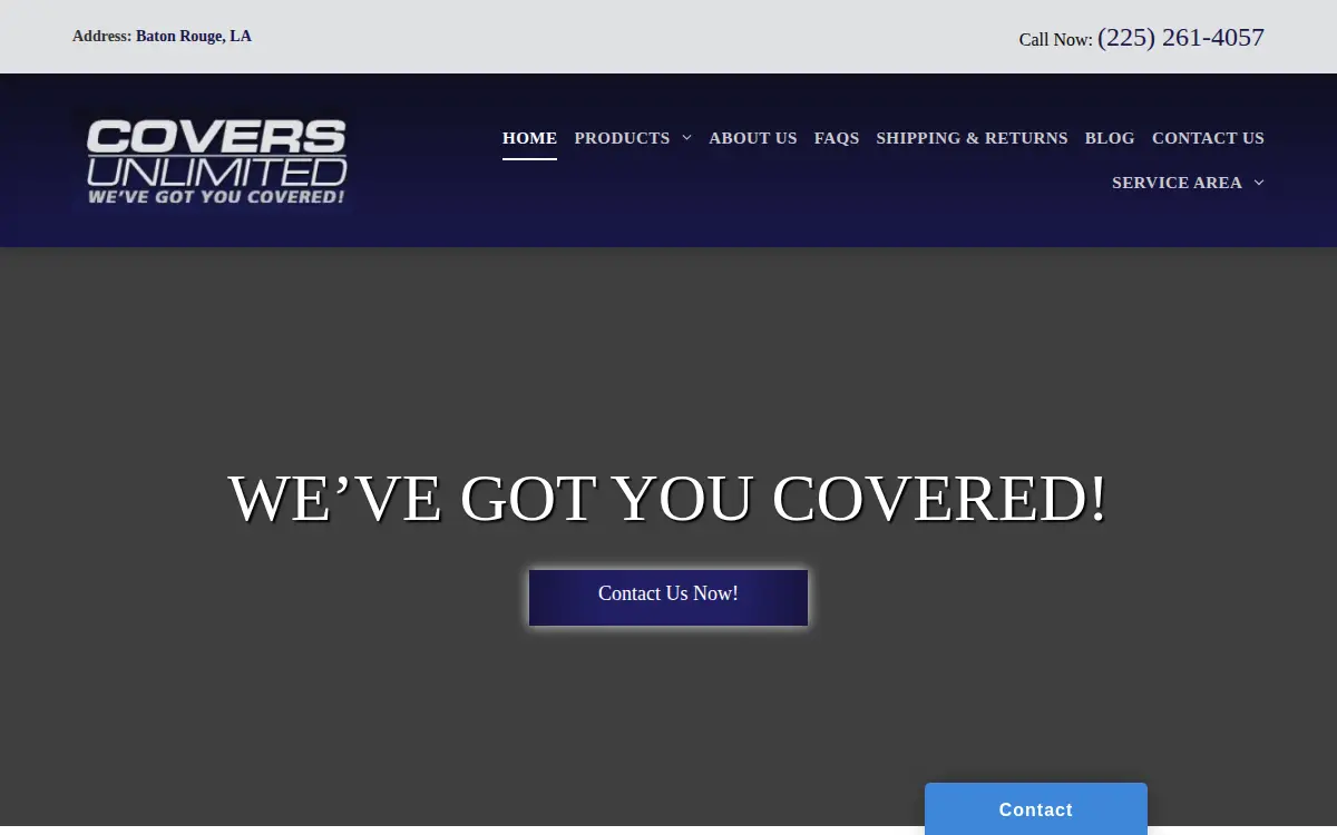 Homepage of Covers Unlimited INC.